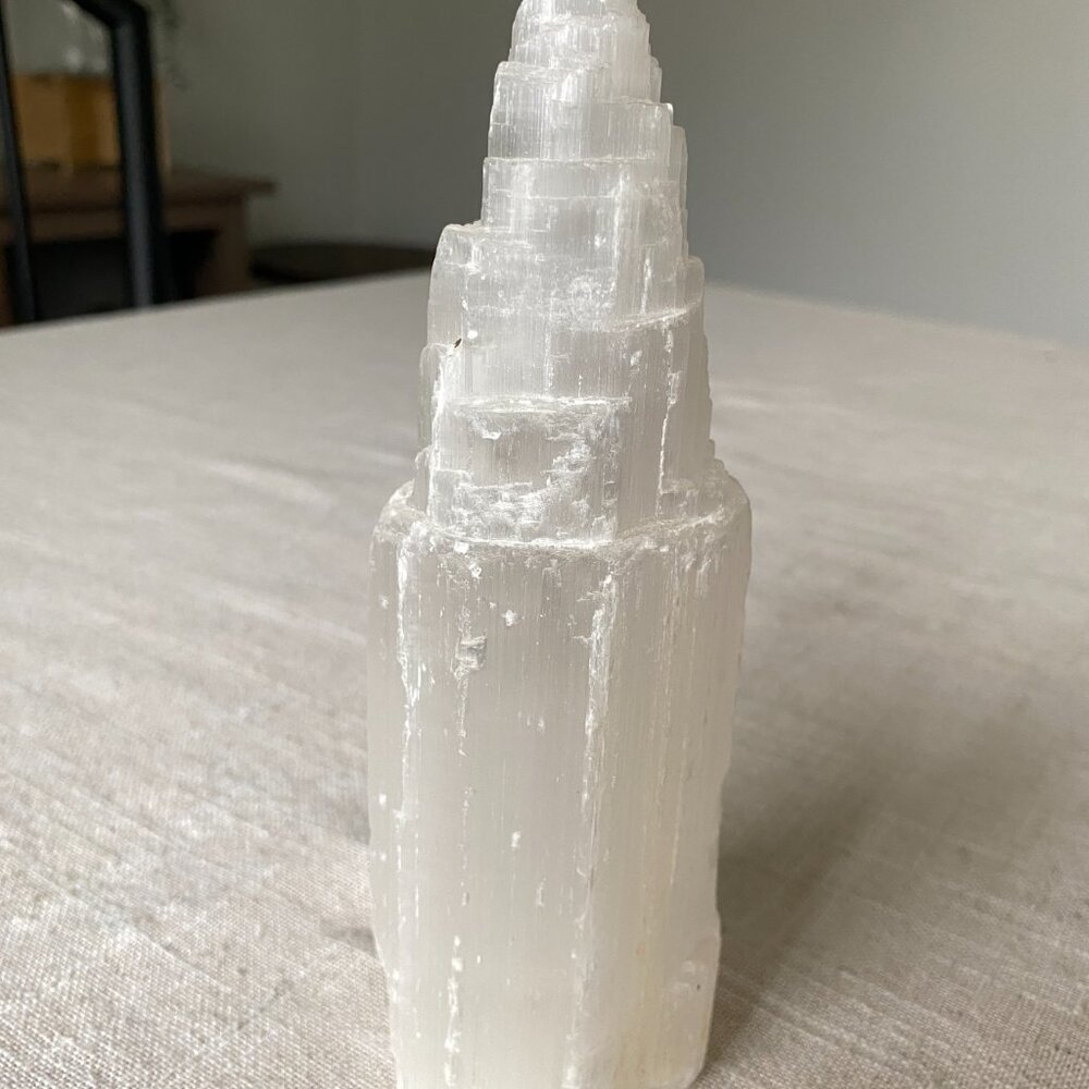 SELENITE Crystal Stone Authentic Organic Natural Home Decor Bookshelf Bookend